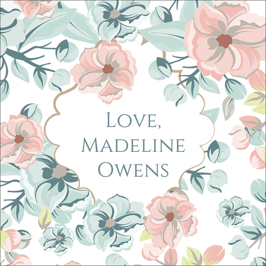 English Floral Vines Square Gift Stickers